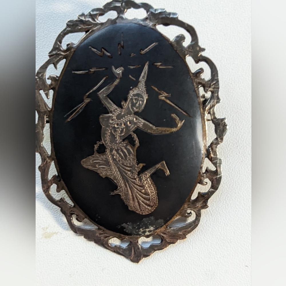 Antique Silver Siam Brooch